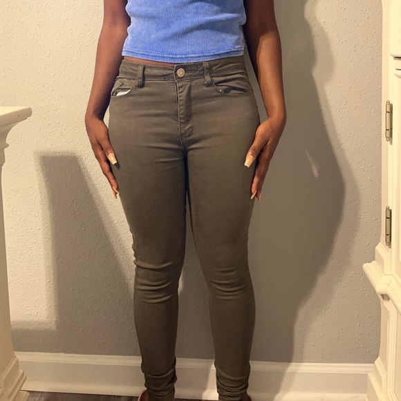 Jeans Olive Green Skinny Jeans Poshmark